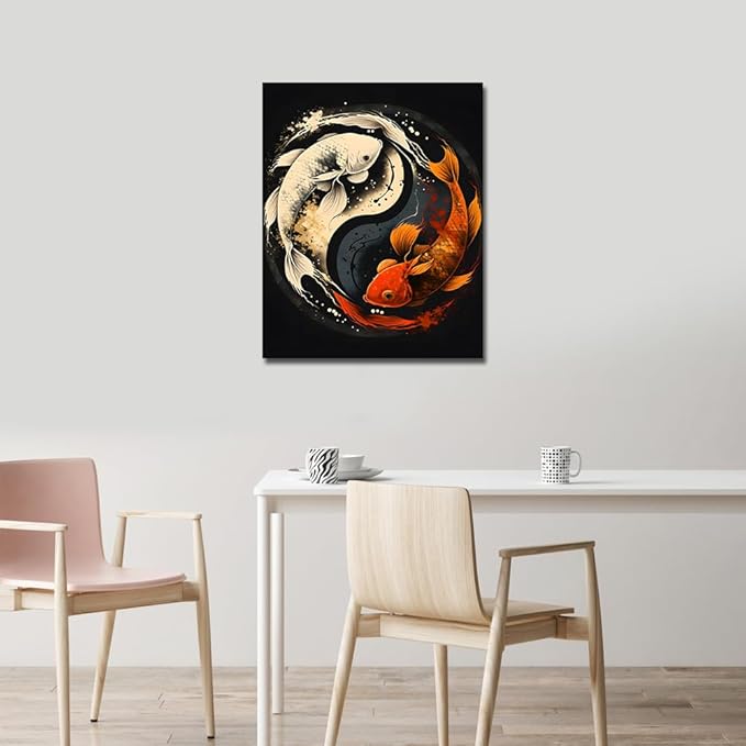 Yin Yang Symbol with Koi Fish
