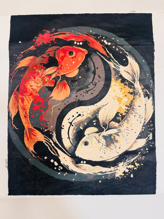 Yin Yang Symbol with Koi Fish